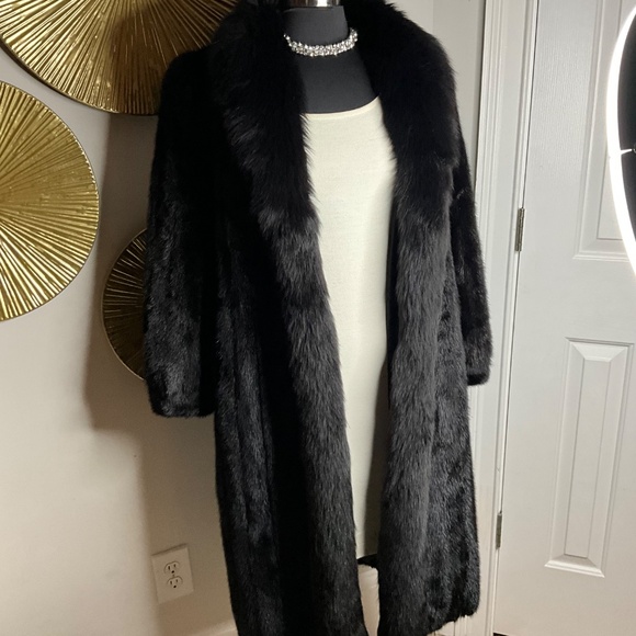 ❤️Black Vintage Mink and Fox Fur Coat - Picture 3 of 11